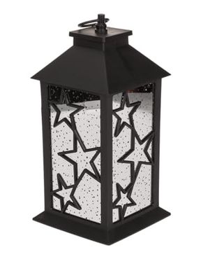 Farolillo de plástico Stars, con LED brillante y ventana de metal, para 3 pilas AAA (AAA), con temporizador