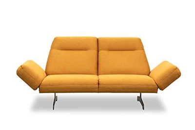 DOMO Collection Arezzo Divano a 2 posti con Funzione Schienale, Design Garniur-2 Imbottiture Relax, Giallo, 219x99x94