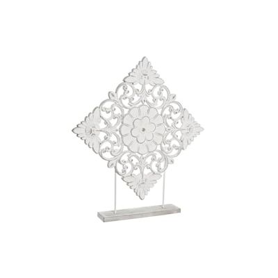 DECORACION MDF METAL 49X7X55 DESGASTADO BLANCO