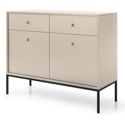 Selsey Buffet, Bois d'ingénierie Métal, Beige, Taille Unique