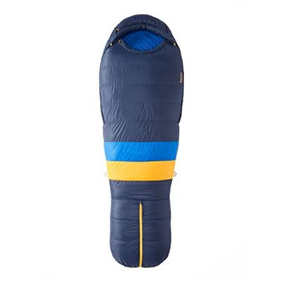 Marmot Mujer Women's Ouray Long, Saco de dormir tipo momia para adulto, relleno de pluma de 650, extra largo, ligero y cálido, 183 cm, hasta -40°, Arctic Navy/Dark Azure, 183 cm