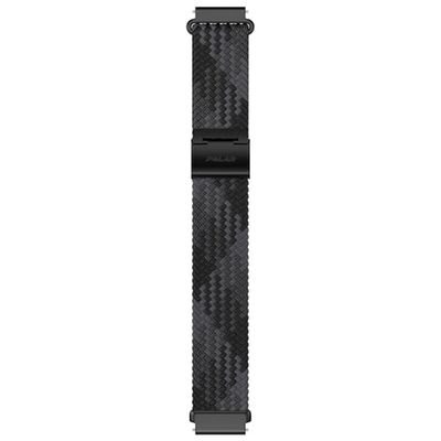 Polar Flätat Garn Svart Armband, 20mm, Storlek S/L, Bekvämt & Stilrent Klockarmband