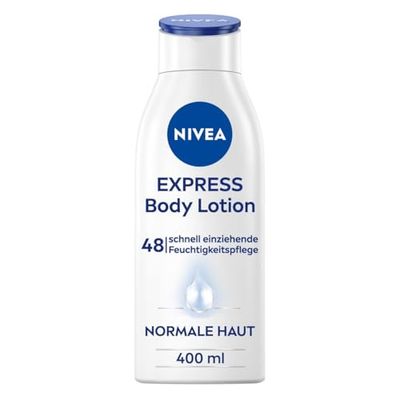 NIVEA Lotion corporelle Express 400 ml - Lotion corporelle légère et rapide - Crème hydratante pour le corps avec minéraux marins et sérum de soin en profondeur NIVEA