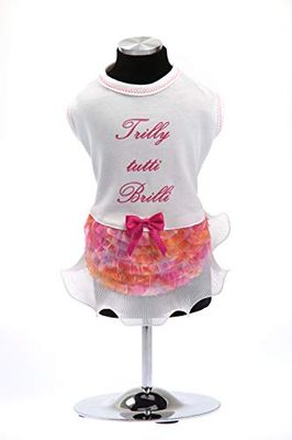 Trilly Tutti Brilli Abito Jersey con Ruches e Pietre Swarovski, Arancio - 1 Prodotto
