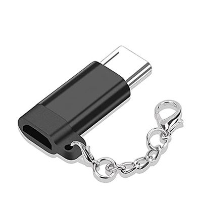 Adaptateur USB-C vers Micro USB Type C (mâle) vers Micro USB (Femelle) avec synchronisation Porte-clés et Adaptateur Juice Up pour Galaxy S20 S9 et Plus