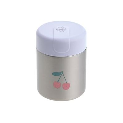 LÄSSIG Baby Children's Thermal Warming Box Porridge Snacks Leak-Proof Stainless Steel 315 ml Food Jar Happy Fruits Cherry