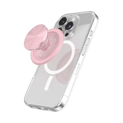 PopSockets: PopGrip Round per Magsafe - Anello Adattatore per MagSafe Incluso - Supporto e Impugnatura per Telefoni Cellulari e Custodia con un Top Intercambiabile - Aluminum Dusty Rose