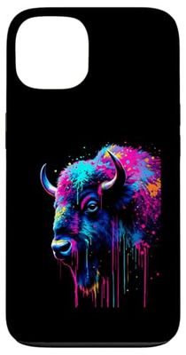 American Bisonte Colore Pop Art Bella Americano Bisonte Amante Custodia per iPhone 13
