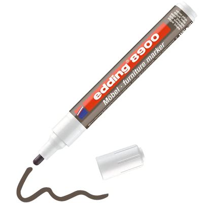 edding 8900 marcador para muebles - nogal oscuro - punta redonda 1,5-2 mm - para cubrir rasguños y desperfectos en chapa, madera maciza, mesas y escritorios