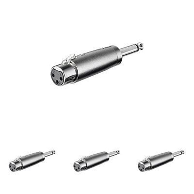 goobay 27451 Adattatore XLR, Connettore Jack AUX Mono da 6.35mm a Presa XLR, Pacco da 4