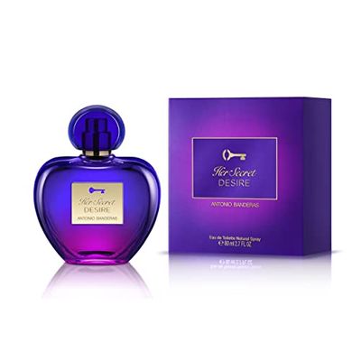 Banderas Perfumes - Her Secret Desire - Eau de Toilette Spray for Women, Floral, Fruity and Sweet Fragrance - 80 ml