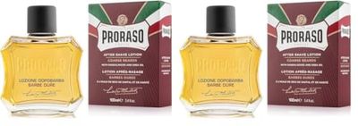 Proraso After Shave Nutritivo, 100 ml, bálsamo barba con aceite de sándalo y karité, tónico facial que hidrata y regenera la piel en profundidad (Paquete de 2)