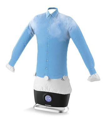 CLEANmaxx Pro Steam Automatische hemdenstrijkijzer, met stoomfunctie en touch-display, strijkapparaat voor overhemden en blouses, vermindert geuren, desinfecteert, gladmaakt, droogt en verfrist