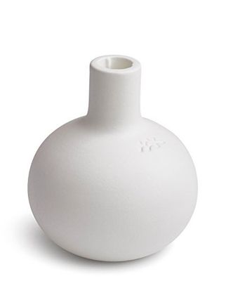 Kähler, Designer lergods ljushållare i vitt, 13,5 cm