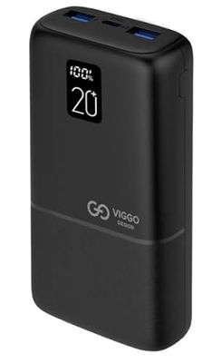 VIGGO Powerbank 20000 mAh 1 x USB-C 2 x USB PD LCD BLACK