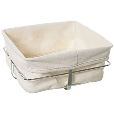 CESTA PAN C/TELA METAL CROMADOTELA:95% ALGODÓN+5% POLIÉSTE 22X22X10CM