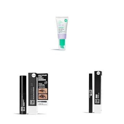 3INA MAKEUP - The Every Single Day SPF50 (mini) + The 24H Level Up Mascara 900 (mini) + The 24H Pen Eyeliner 900 (mini) - Protector Solar Facial - Máscara de Pestañas - Eyeliner - Vegan - Cruelty Free