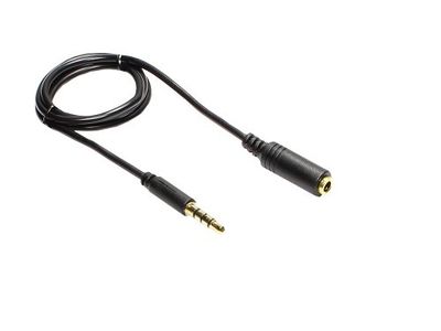 Good Connections Jack verlenging 3,5 mm - Audio verlengkabel | 4-polig | vergulde aansluitingen - jack stekker op jack - Slim uitvoering - zwart, 3 m