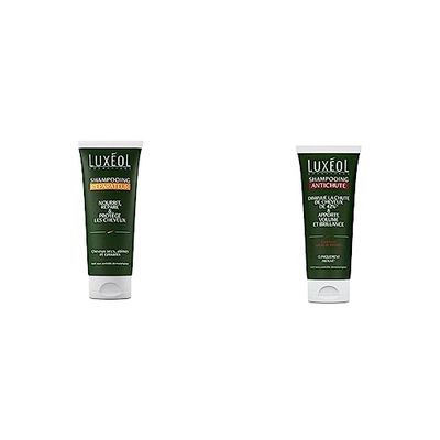 LUXÉOL - Shampooing Réparateur - Nutrition & Protection - Soin Cheveux Secs, Abîmés & Cassants - 200ml & Shampooing Antichute - Volume & Brillance - Diminue La Chute De Cheveux - 200ml