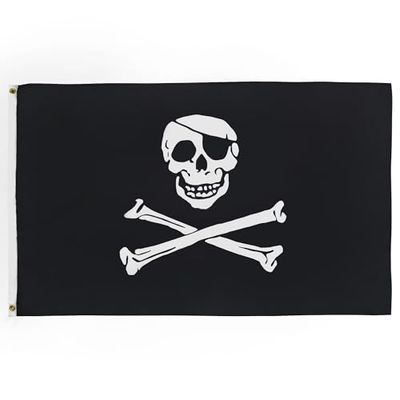 AZ FLAG Bandiera Pirata Teschio 250x150cm - Gran Bandiera dei Pirati 150 x 250 cm - Bandiere