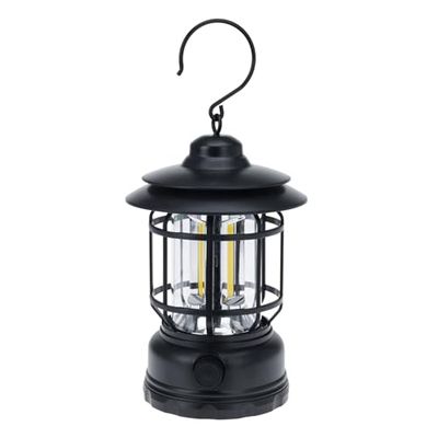 Well Home Lumière de camping Ø11,5 x 17,8 cm avec 3 ampoules et rechargeable par USB Noir