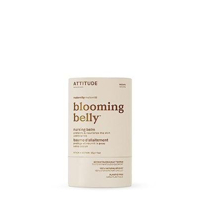 ATTITUDE Nursing Balm Bar, Safe for Nursing, Plastic-Free, Plant and Mineral-Based Ingredients, Vegan Maternity Products, Unscented, 30 grams