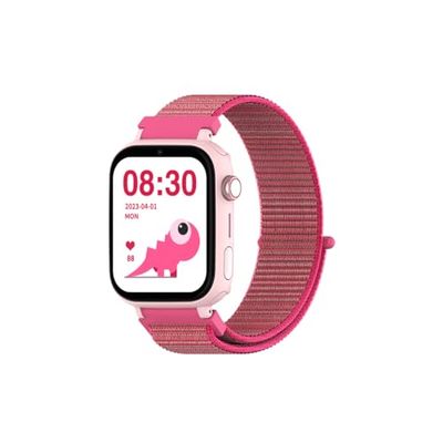 DCU TECNOLOGIC - Barnsmartwatch med Android-system - Whatsapp - GPS-positionering - Videosamtal - SOS-knapp - Föräldrakontroll - Färg: Rosa, Normal