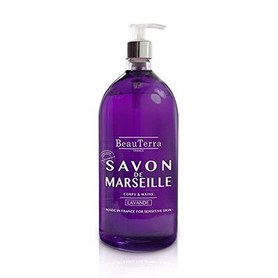Beau Terra Savon de Marseille, Body and Hands, Lavender, 1 Litre