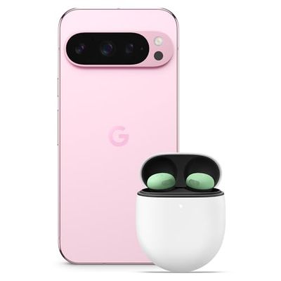 Google Pixel 9 Pro - Unlocked Android Smartphone with Gemini, Triple Rear Camera System, 24-Hour Battery, and 6.3" Super Actua Display - Rose Quartz, 128GB+Pixel Buds Pro 2