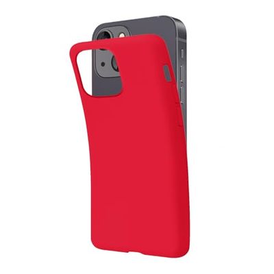 SBS Cover per iPhone 14 Rosso Scarlet Pantone 1935 C, Custodia Morbida e Flessibile Antigraffio, Cover Sottile e Comoda da Tenere in Tasca, Custodia Compatibile con Ricarica Wireless