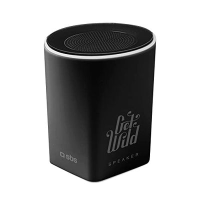 SBS Mini Speaker Bluetooth 3W di Potenza, Portatile e Compatto, Funzione Vivavoce, Illuminazione Ottima, Ingresso AUX per Jack da 3,5, Fino a 5 Ore Consecutive di Musica, Nero