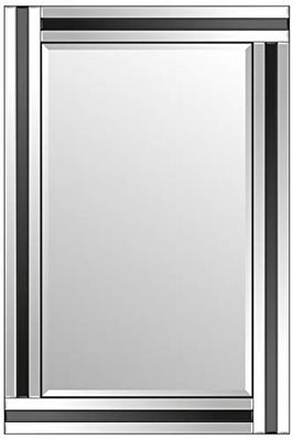 Chic Concept modern art deco svart och klar rektangulär remsa väggspegel - 90 x 60 cm