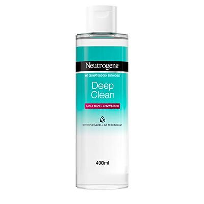 Neutrogena Deep Clean 3-in-1 Micellar Water, Fragrance-Free Face Cleansing without Alcohol, Gentle Makeup Remover without Rubbing, Micellar Cleansing Water for All Skin Types (400 ml)