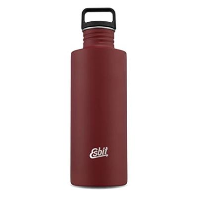 Esbit Drinkfles Sculptor - roestvrij stalen drinkfles met praktische lus sluiting - 1000 ml in rood