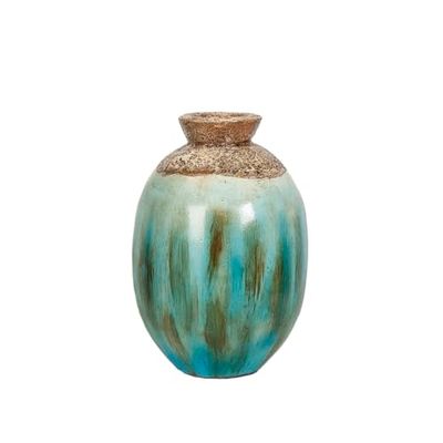 Alexandra House Living Vase Blue Brown Terracotta 22 x 35 x 22 cm