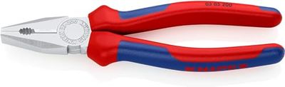 Knipex Alicate universal cromado, com capas multicomponentes 200 mm (cartolina auto-serviço/blister) 03 05 200 SB