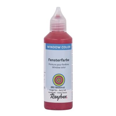 RAYHER HOBBY 38700280 fenêtre Couleur Easy Paint, Bouteille 80 ML, Rouge feu