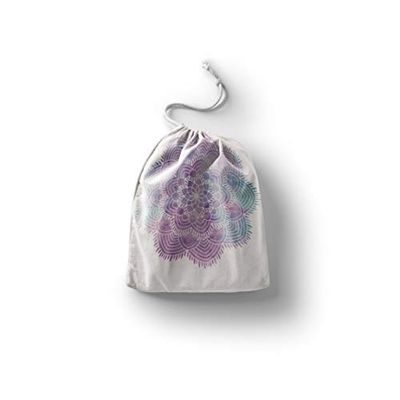 Bonamaison Impreso Algodón Bolsas con Cordón, Bolsa con Cordel para el Hogar y el Almacenamiento de Verduras, Bolso de Compras, Plegable, Ecologica, Reutilizables, Tamaño: 30x40 Cm
