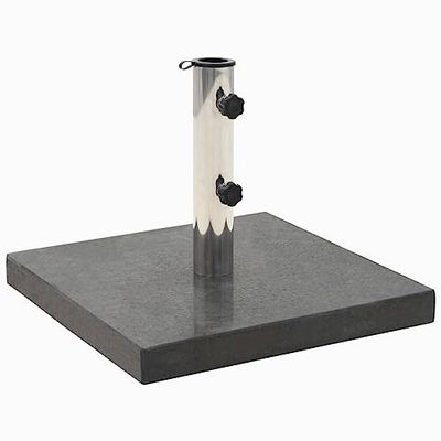vidaXL Socle de Parasol Granite 28,5kg Carré Noir Base Parasol Support Parasol