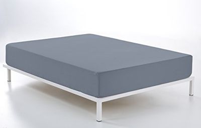 Bajera ajustable color acero - Cama de 105 (alto 30 cm) - 100% algodón - 200 hilos