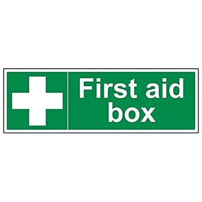 VSafety 31014BJ-S "First Aid Box" First Aid Algemeen Teken, Zelfklevend, Landschap, 450 mm x 150 mm, Groen