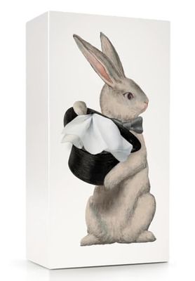 PLAYABLE ART Wonder Rabbit näsdukslåda (2024 ny) – nyckfull oändlig magisk illusion med varje dispens – söt följeslagare till flygande kjol näsdukslåda – metallviktat inre fodral – designad av