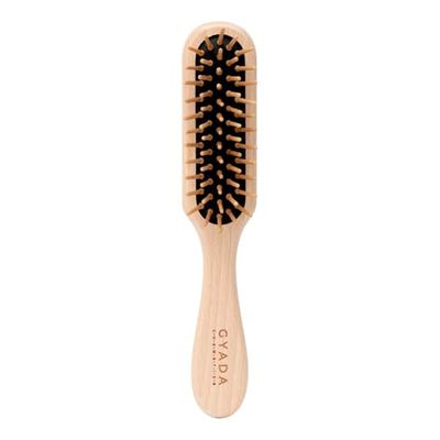 GYADA COSMETICS, brosse rectangulaire petite, idéale pour démêler les cheveux courts, stimulant et massant, ne casse pas et non électricité, renforce l'ampoule pileuse, en bois de hêtre
