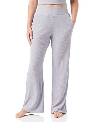 Triumph Thermal Wide Trouser High Waist pyjamas-underdel, Mörkgrå melange, 42 SE