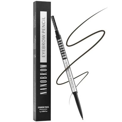 Nanobrow Eyebrow Pencil - Perfectly highlighted, filled-in and beautifully defined brows. Brow Pencil with brush (Dark Brown)