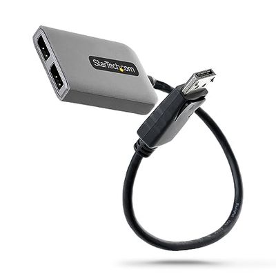StarTech.com Hub MST de 2 Puertos DisplayPort 1.4 - Divisor Splitter DP para 2 Monitores - Adaptador DisplayPort a 2X DisplayPort de 5K 60Hz - Alimentado por USB - Windows Solamente (MST14DP122DP)
