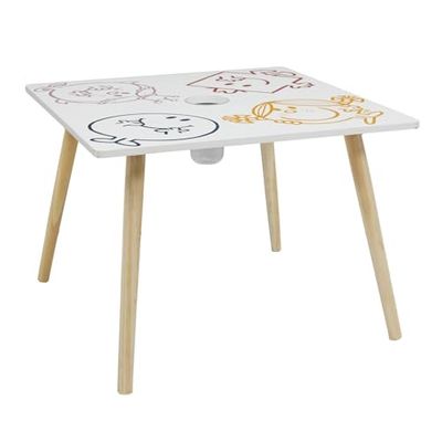 Monsieur Madame Kindertafel met geïntegreerde potloodhouder, bewerkt hout, meerkleurig, cm
