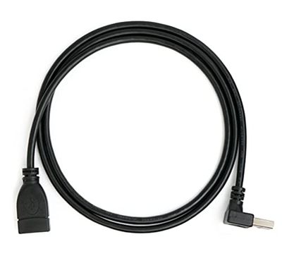 SYSTEM-S USB 2.0 kabel 100 cm type A stekker naar bus hoek in zwart