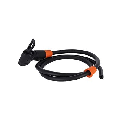 SKS Pompkop met slang, multivalve kop voor aircompressor 12.0, pompslang, schroefdraad M12x1, zwart, 80 x 2 x 2 cm