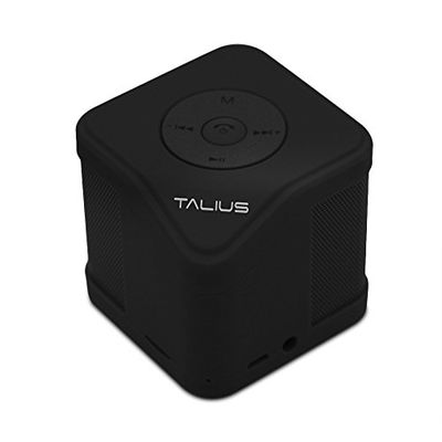 TALIUS Cube – Altoparlante Bluetooth 3.0, Scheda SD, ingresso AUX, FM, mani libere, colore: nero